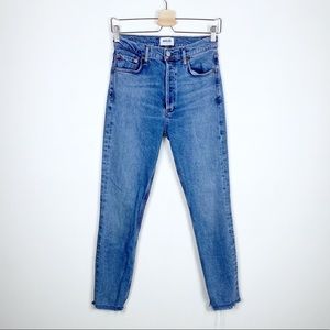Agolde Nico High Rise Raw Hem Skinny Jeans